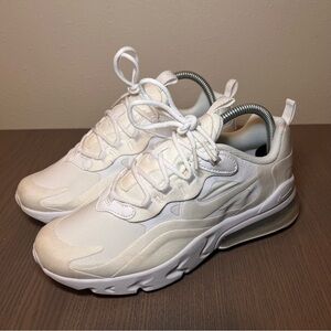 SIZE 6Y NIKE AIR MAX 270 REACT LOW TRIPLE WHITE BQ0103-100